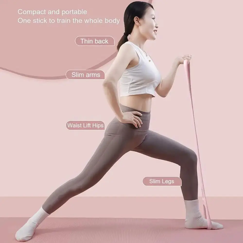 أداة توسيع الصدر مكونة من 8 أشكال لليوجا وتمتد العضلات بلون سادة وحزام مقاومة للتمرين وتدريبات اليوغا الآمنة