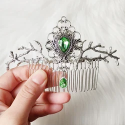 Witch Fairy Crystal Crescent Moon Twigs Branch Amethyst Haircomb Forest Woodland Hairclip Hairpin Faerie Hair Jewlery for women