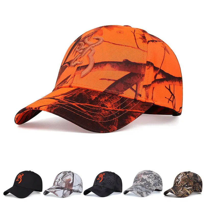 Browning Embroidered Baseball Hat Outdoor Women Sunshade Hat Men'S Camouflage Duck Tongue Hat Cotton Golf Hat For Men Snapback ﻿