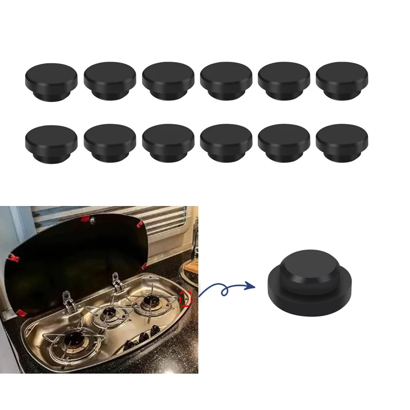 16PCS/Set Rubber Plugs Protective Set Gas Stoves Holder Rubber Cover Caps Compatible For Dometic Smev Thetford Rubber Plugs