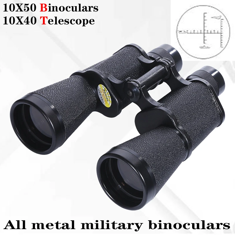 

10X40 Binoculars Telescope All Metal Military Binoculars Night Vision Spyglass FMC Coordinate Ranging for Travel Hunting Camping