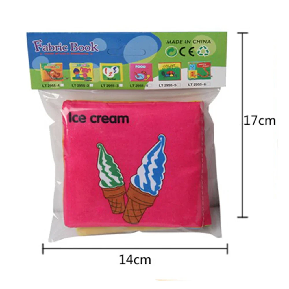 4PCS English Newborn Baby Cloth Picture Book Set Sound Learning Animal Knowledge 3-6months 1 to 2 Year Cognitive Development Toy