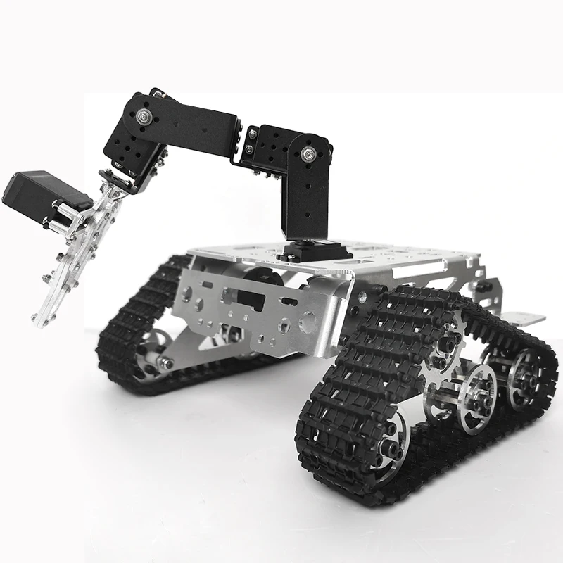 Intelligent car programmable track chassis SMT32 servo mechanical arm tank track vehicle