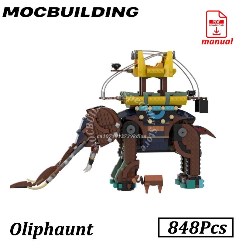 Elephant Buildings Mini Bull MOC Building Blocks Middle-Earth Bricks Oliphaunted Blocks Model Construction Toys Gifts