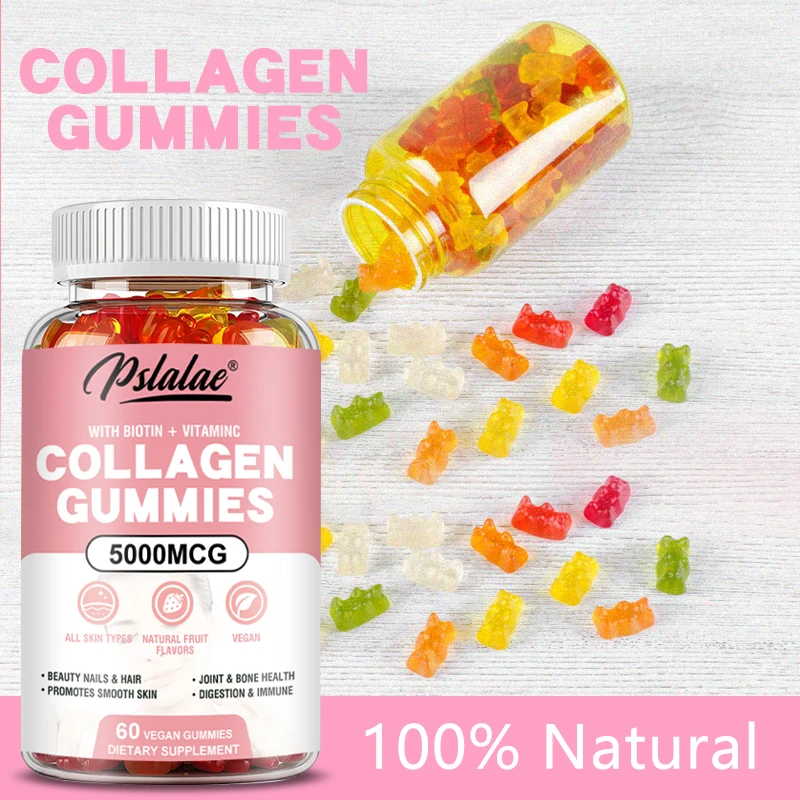 

Collagen Gummies - Vitamin C, Biotin - Whitening Skin, Skin Smooth, Reduce Wrinkles, Support Nails, Hair, Joint and Bone Health