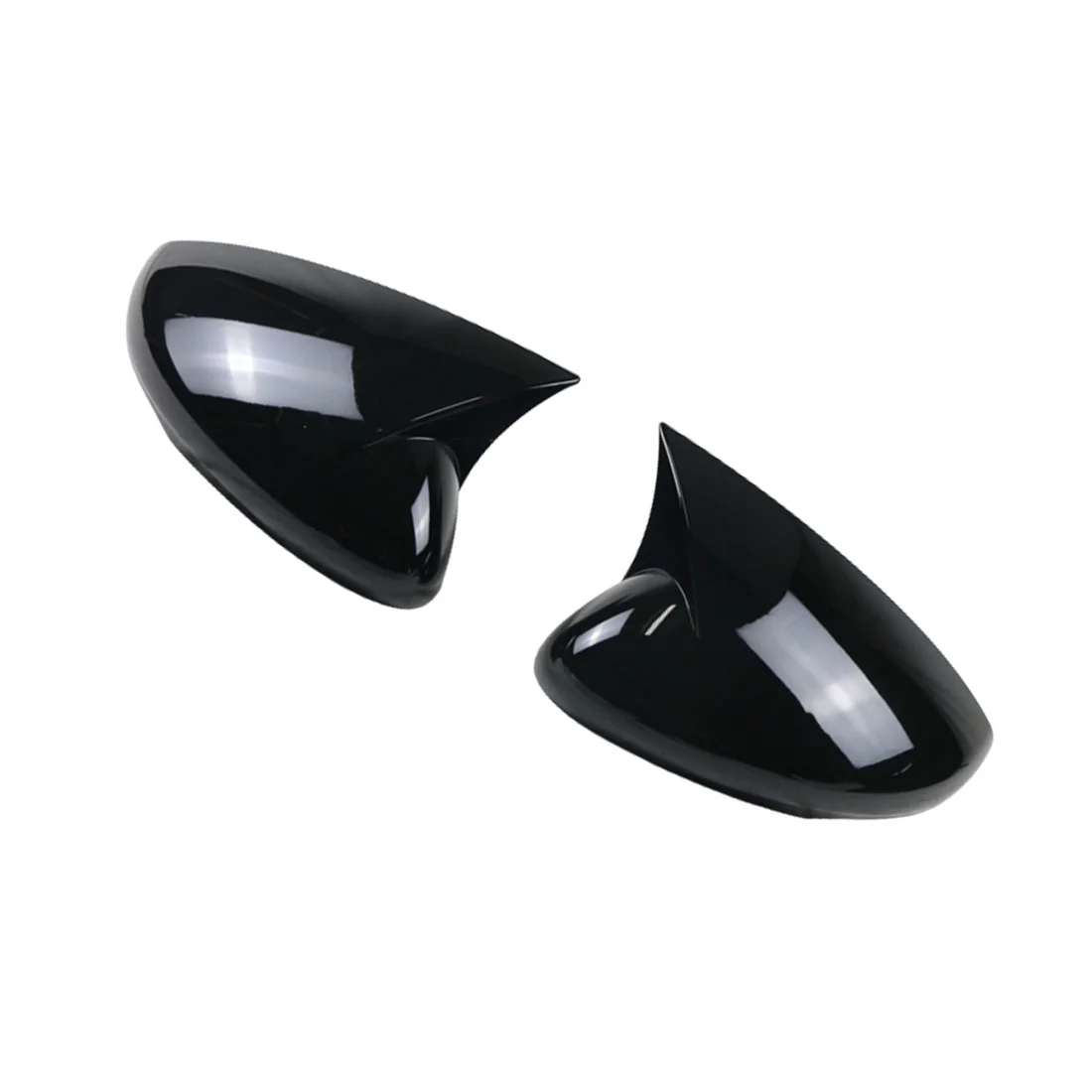 Car Glossy Black Ox Horn Side Mirror Cover Caps Door Mirror Shell Rear Mirror Guard for Ford Mustang Mach-E 2021