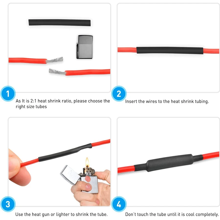 Kit Thermoresistant Envolvimento, Heat Shrink Tube, Assorted Wire Cabo de isolamento Sleeving, 560 PCs, 750 PCs, 850PCs