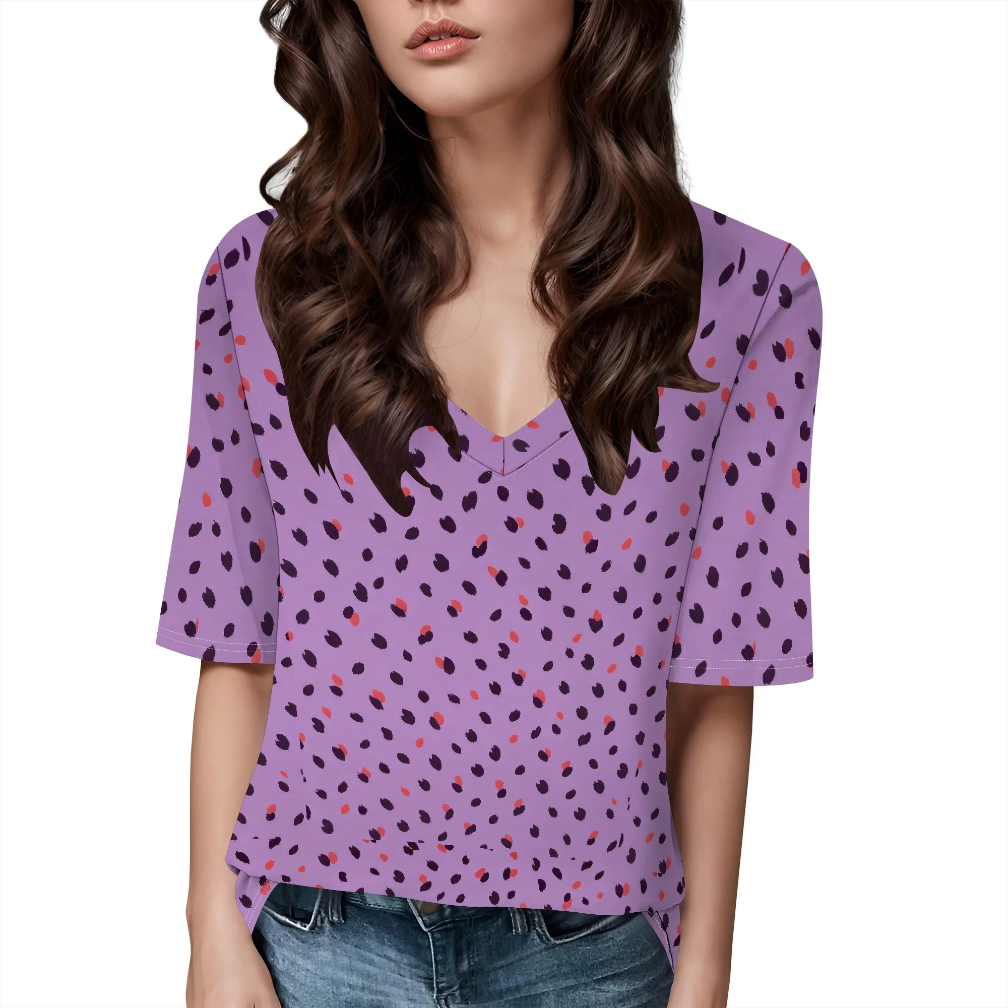 

Ladies Tops and Blouse 1/2 Sleeve Summer Shirts Solid Color Basic Tops Casual Tee Shirts Loose Fitted Tunic Tops
