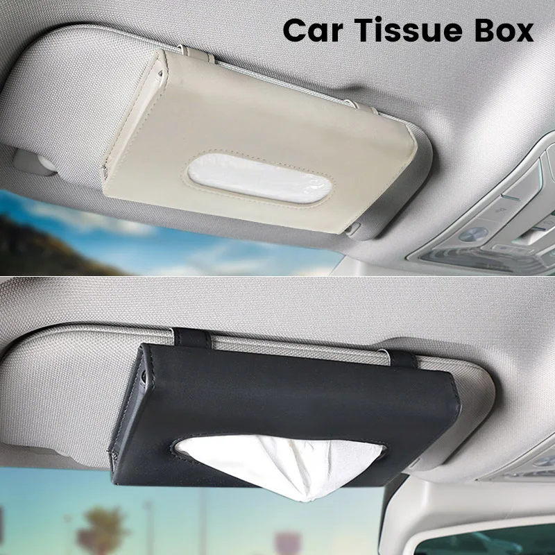 

Car Tissue Box Car Sun Visor Tissue Box Holder Auto Interior Storage Mask Storage Box Decoration For Universal Car Accessories