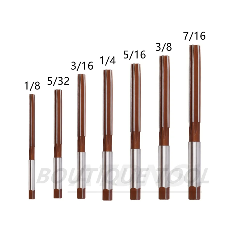 Reamer 1/8 3/16 1/4 5/16 3/8 1/2 5/8 3/4 5/32 7/16 9/16 7/8 1inch H7 HSS Hand Reamer CNC Straight Shank Chuck 3.175 12.7 25.4mm