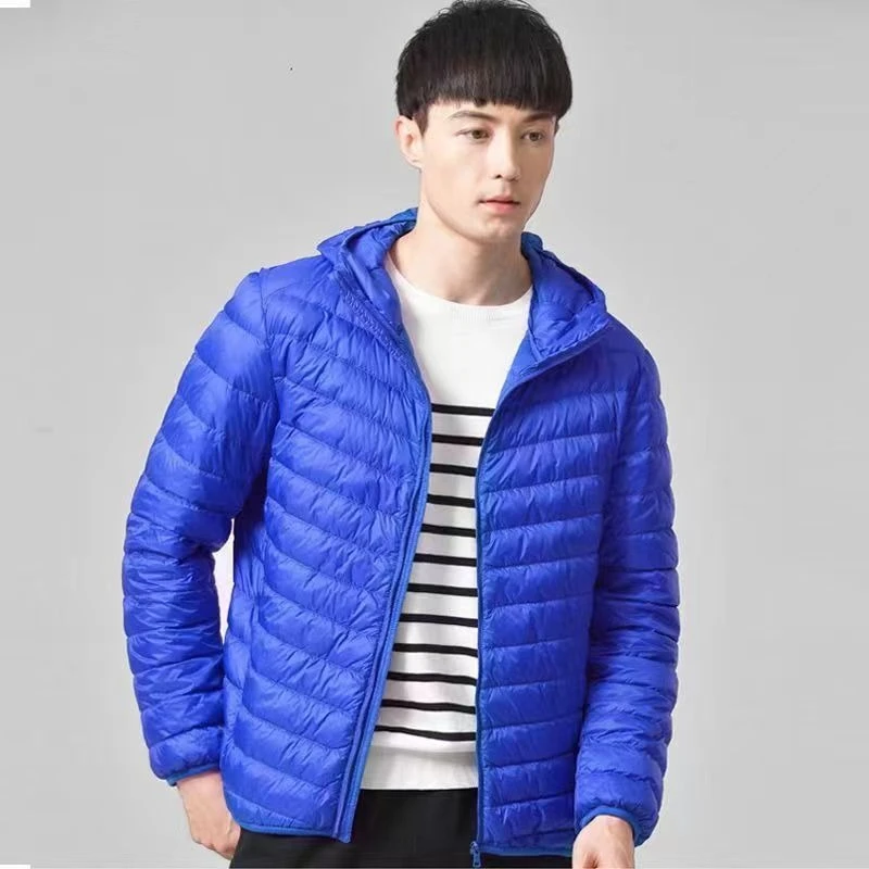 Men's Lightweight White Duck Down Jacket Autumn Winter Short Thin Warm Coat Plus Size Off-Season Authentic Tops