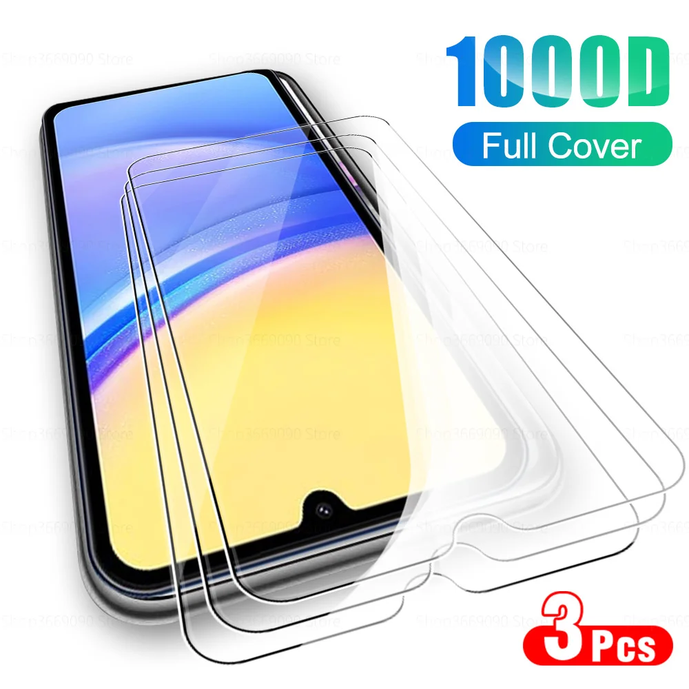 3PCS Protective Glass Case For Samsung Galaxy A15 Tempered Glass Film For Samsung A15 A 15 15A 5G 4G Screen Protector Cover Film