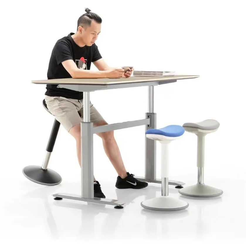 Pneumatic lifting table Lifting standing removable computer desk White learning Home desk processing