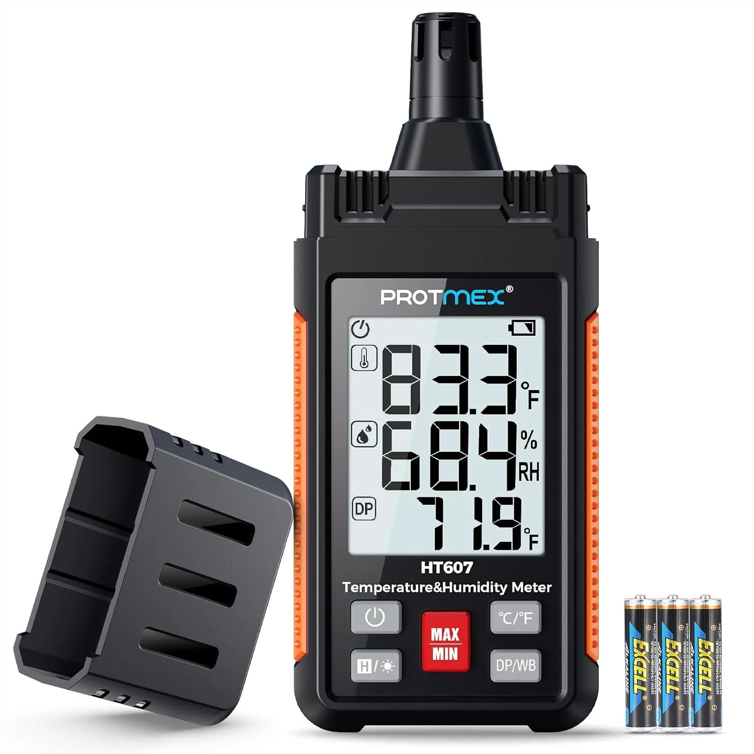 

Temperature Humidity Meter High Precision Digital Hygrometer with Ambient, Relative Humidity, Dew Point, Wet Bulb Thermometer