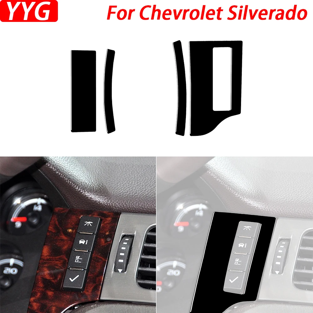 For Chevrolet Silverado Tahoe GMC Avalanche LTZ Sierra SLT 2007-13 Piano Black Dashboard Speedometer Both Side Interior Sticker