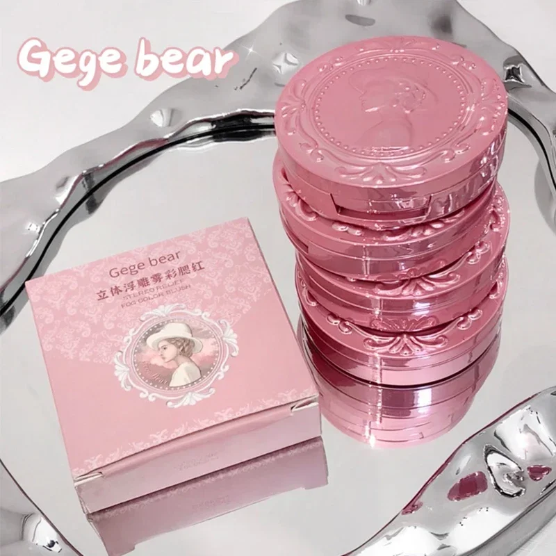 Matte Reliëf Blush Monochroom Facial Langdurige Waterdichte Geperste Blusher Make-Up Poeder Voor Wangen Gladde Koreaanse Cosmetica