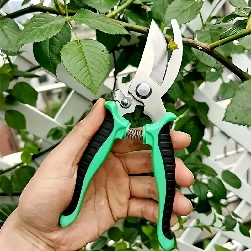 

1pc Stainless steel pruning shears, fruit shears, multi-functional non-slip hand gardening tools