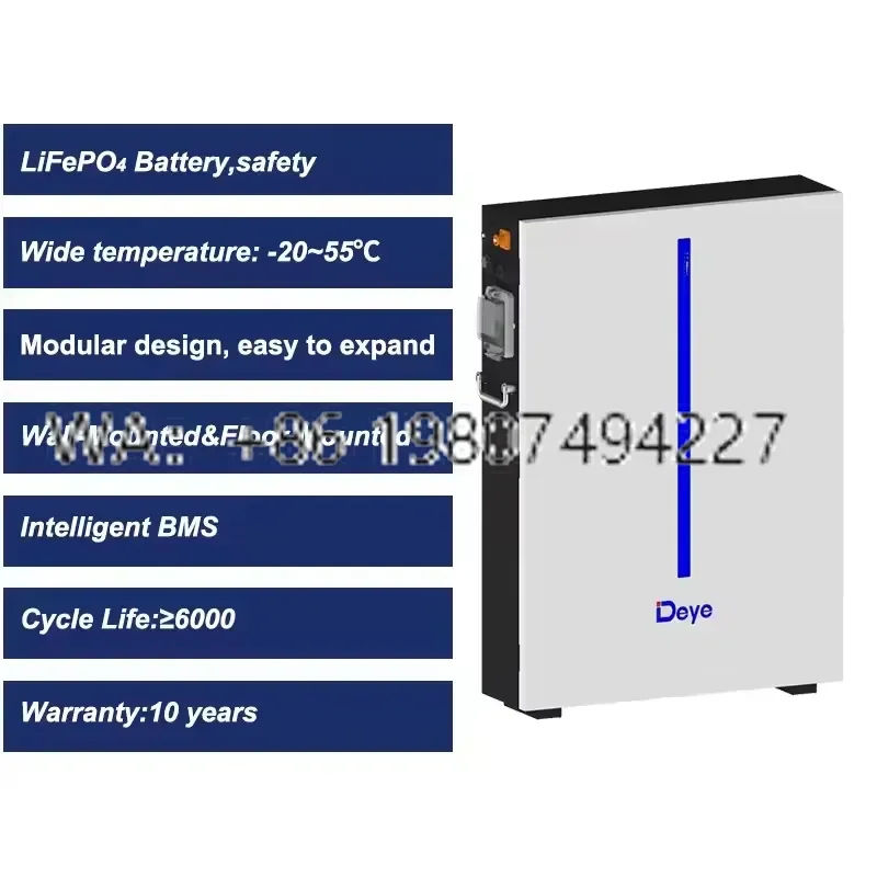 Factory Price Low Voltage for Deye Battery RW-M6.1-B High Quality 6.14KWH Solar Lithium LifePO4 Residential Storage