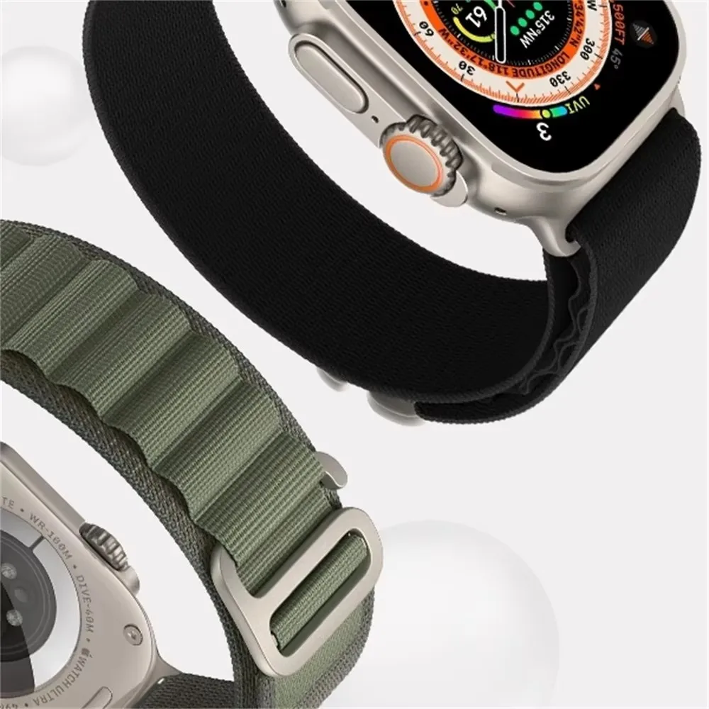 جبال الألب حلقة حزام لساعة أبل الترا 2 الفرقة 46 مللي متر 40 مللي متر 45 مللي متر 41 مللي متر 38 مللي متر 42 مللي متر 49 مللي متر سوار iWatch سلسلة 10 9 8 7 6 5 4 se العصابات