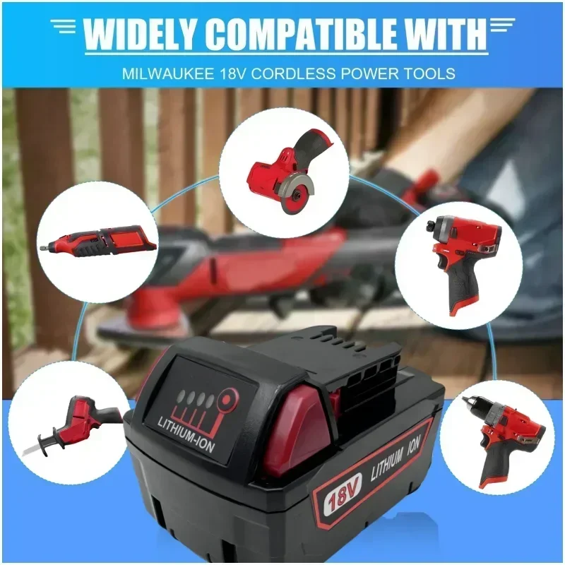 สําหรับ Milwaukee M18 18V 9800 mAh/12800 mAh สําหรับ Milwaukee M18B5 XC Li-Ion แบตเตอรี่ 48-11-1815 48-11-1850 2604-22 2604-20