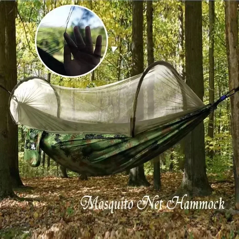 Camping Hammock Fully Automatic Quick Opening Mosquito Net Outdoor Camping Tent Travel Hike Sleeping Swing Easy To Store Hammock image 6