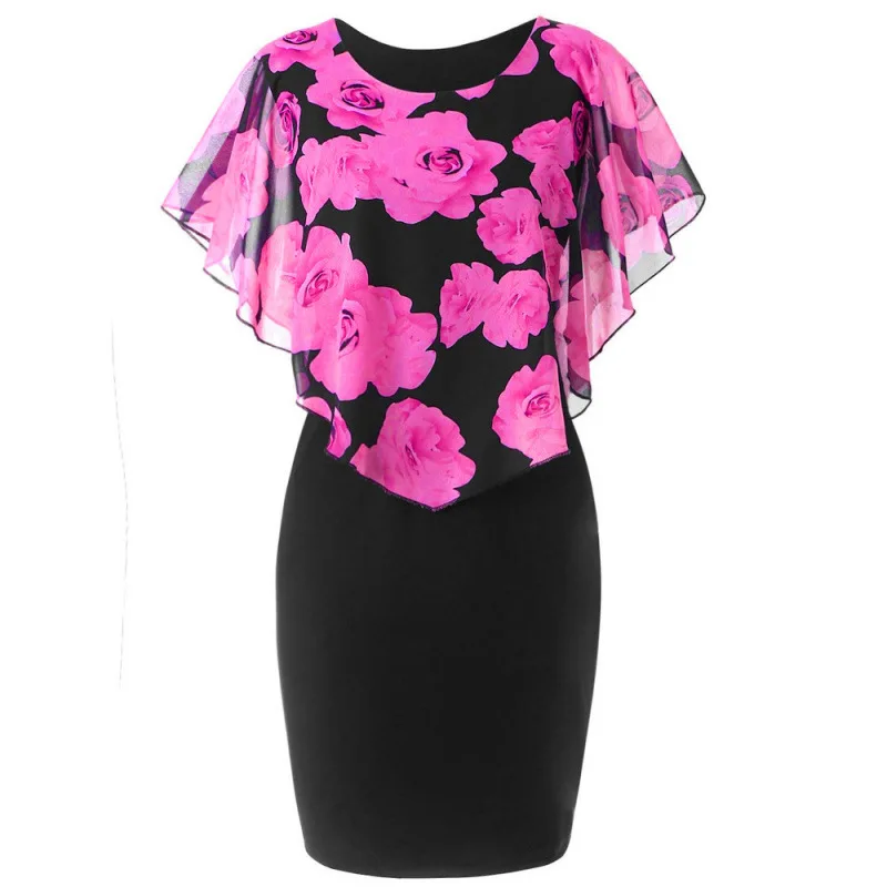 New Spring and Summer Fashionable and Personalized Rose Print Shawl Women's Plu… - Image 2