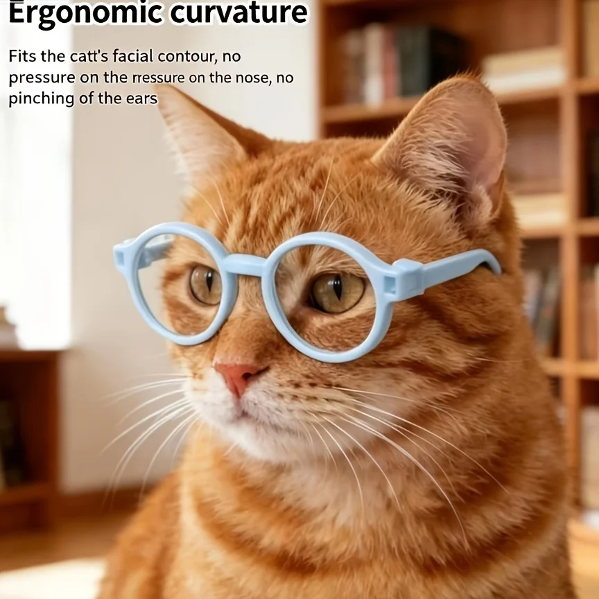 1Pc Random Color Pet Glasses for Small Dogs And Cats, Street Style Lens‑Less Gadget, Lovely Decor for Pet Eye Protection