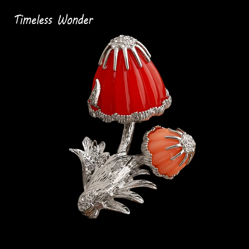 

Вневременная чудесная необычная брошь в виде гриба из циркона, булавки для женщин, дизайнерские ювелирные изделия, подиум, топ, модный редкий подарок, стильный 7523