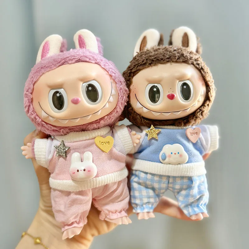 

Labubu Outfit Clothes Hoodies Doll Accessories Korea Kpop Exo Rabbit Kawaii ﻿DIY Girl Gift New Style for 17cm Labubu Doll