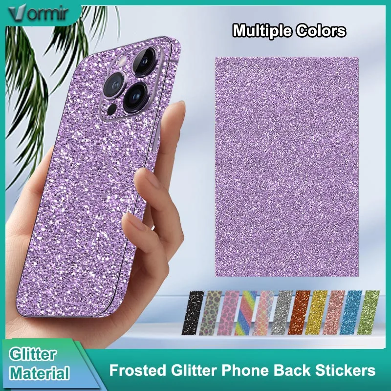 

Vormir 50pcs Glitter Phone Back Stickers Shiny Pure Color Rear Film for Screen Protector Plotter Cutting Machine Colorful Movies