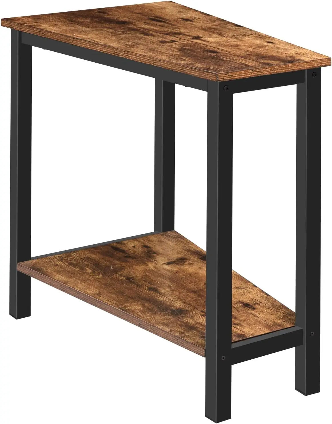 

Wedge End Table, Recliner Wedge Side Table with Storage, Industrial Triangle Accent Table for Small Space, Corner, Living Roo