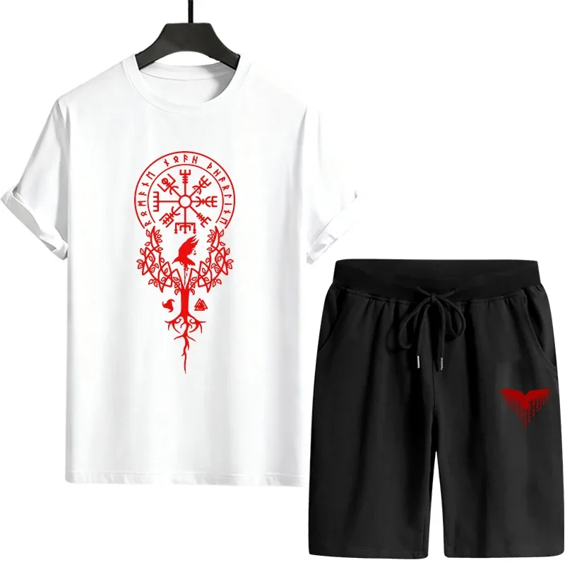 2026 New Arrival Men's T-shirt Shorts 2pcs Set Urban Casual Fashion Tracksuit Male Summer Home Outdoor Comfort Cool Tees Outfits