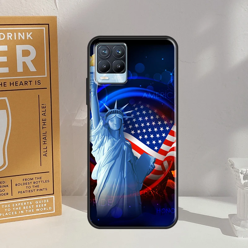 America Flag Statue of Liberty Case For Realme 10 11 Pro Plus C55 C35 C33 C31 C30 C25s C21Y C15 C11 GT Neo 5 3 2T 3T Cover