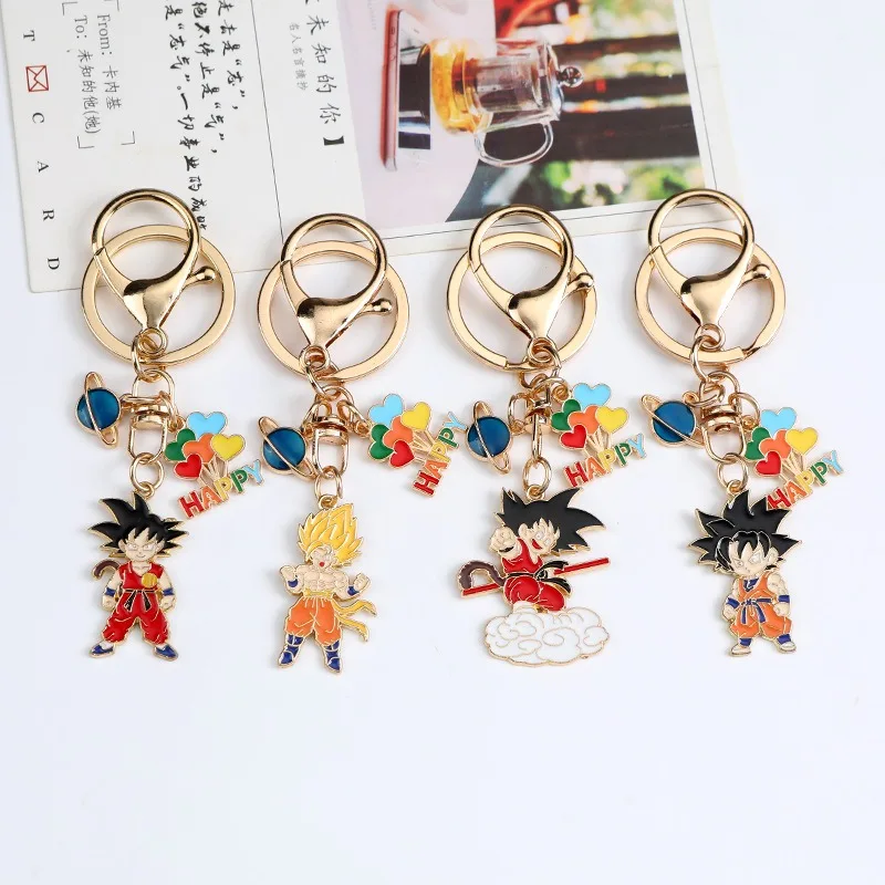 Nuevo Llavero de Metal Creativo de la Serie Dragon Ball, Llavero de Aleación con Diseño de Wukong, Llavero para Mochila con Acabado en Esmalte, Mercancía de Anime