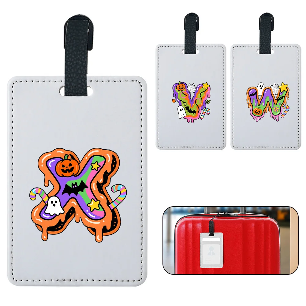 

1 шт., багажная бирка из искусственной кожи, портативная багажная бирка, идентификационная карта, защитный чехол от потери, аксессуары для деловых поездок, яркий узор