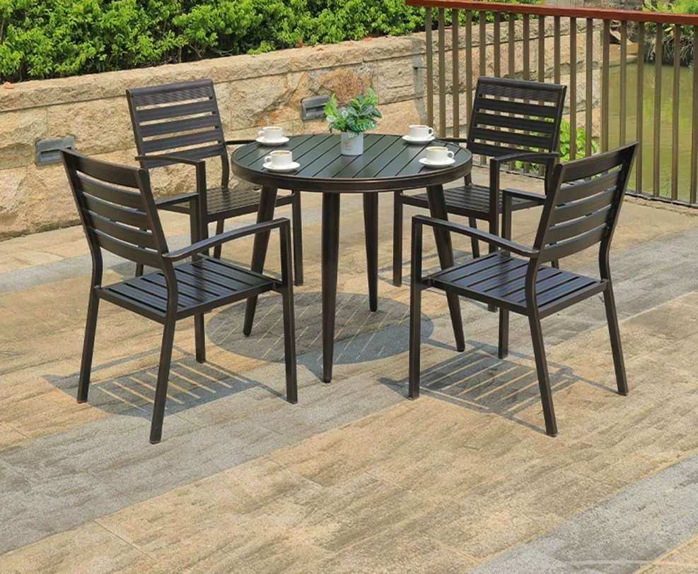 

Modern Wood Outdoor Restaurant Garden Tables and Chairs Outdoor Furniture Patio Furniture Set Garden Chair