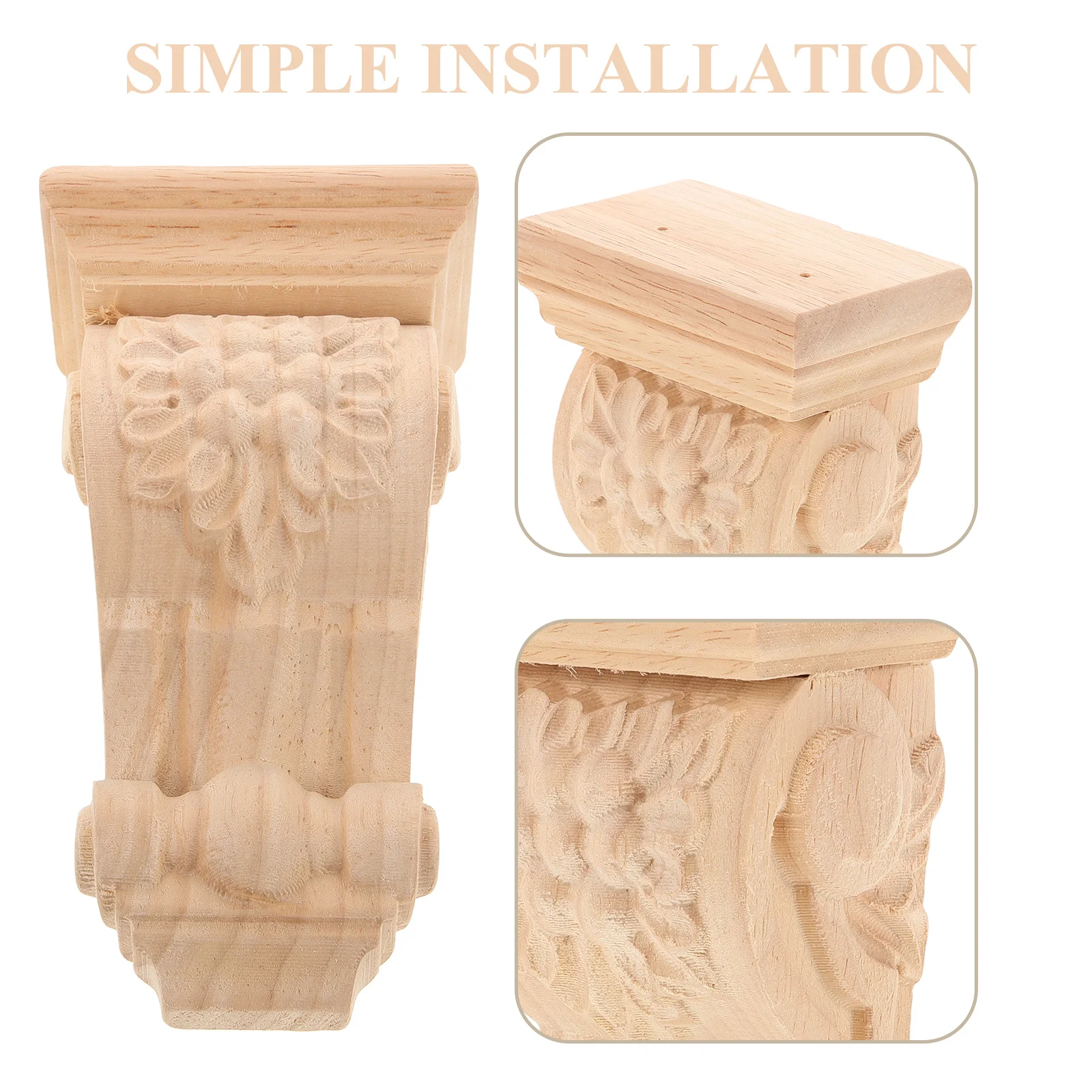 

Wooden Roman Column Corbel European Style Carved Decorative Wall Bracket For Home Interior Exterior Corner Support Craft