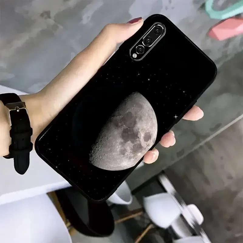 Sky Space Planet Moon Stars Soft Black Phone Case For Huawei G7 G8 P7 P8 P9 P10 P20 P30 Lite Mini Pro P Smart Plus Cove Fundas