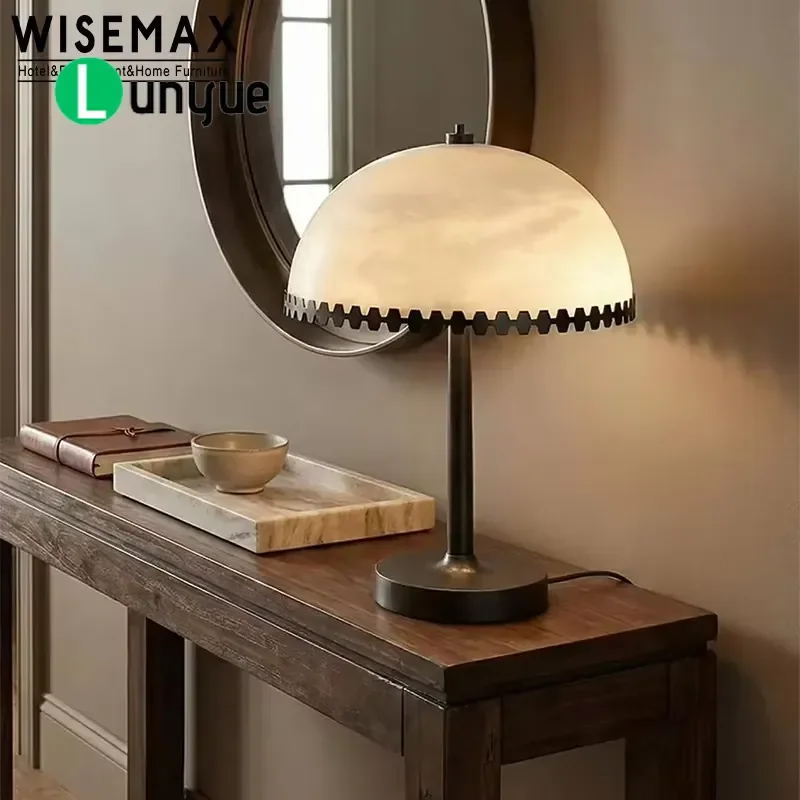 Modern Luxury Metal Marble Desk Lamp for Hotel Office Living Room Bedroom Home Decoration Desktop Lighting Fixture