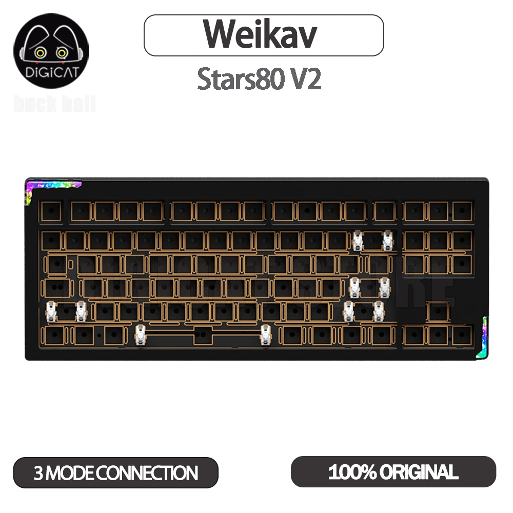 Weikav Stars80 V2 Mechanical Keyboard Kit 3Mode USB/2.4G/Bluetooth Wireless Keycaps Rgb Customized Support Qmk/Via Accessories