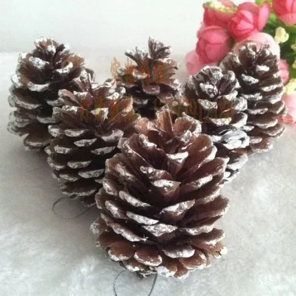 Christmas Decorations Pineapple Pendant Original Color Pine Tree Hanging Ornament 5CM White Edge Pine Nut Dry Flower Photography