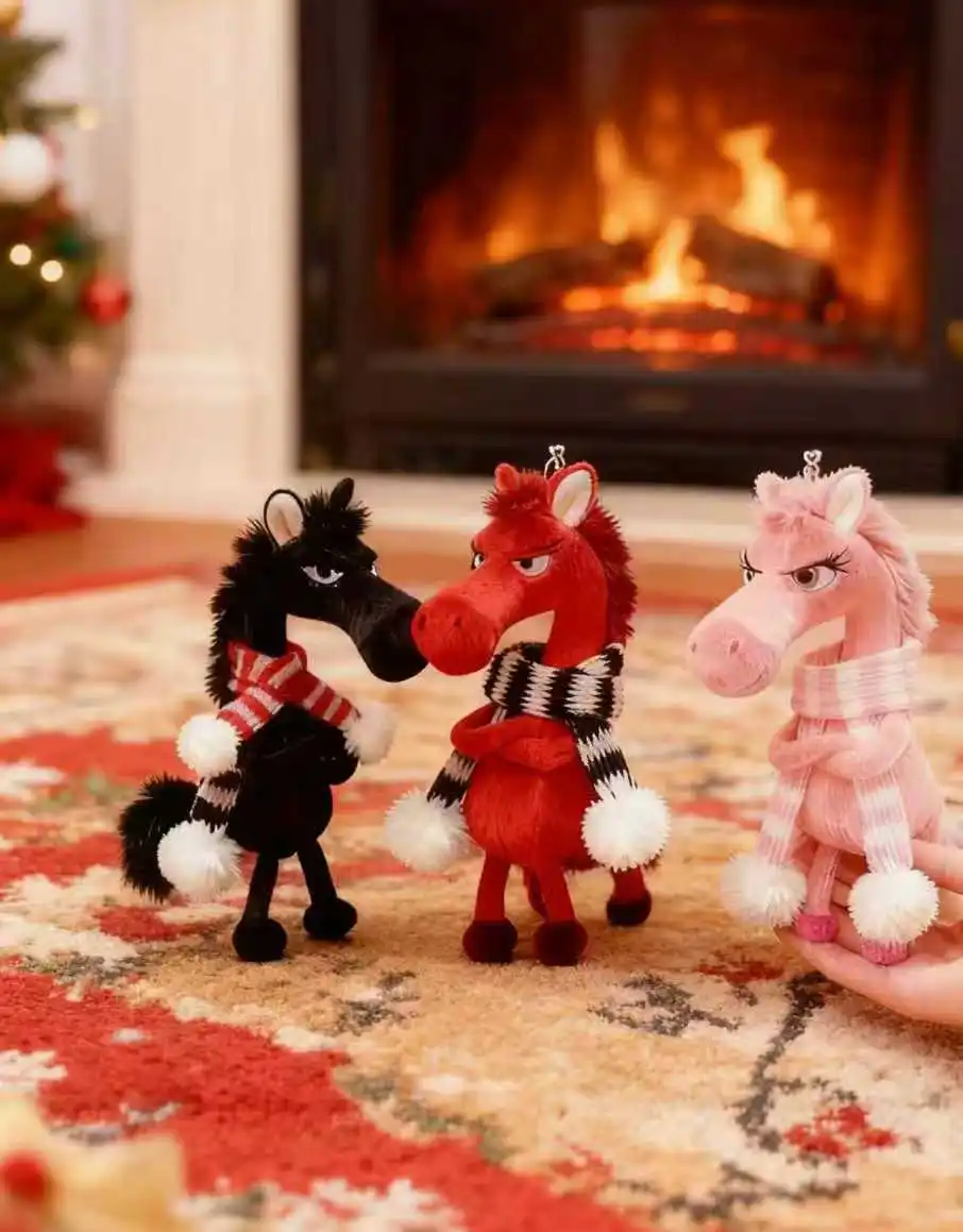 พวงกุญแจตุ๊กตาโพนี่สุดน่ารักสำหรับผู้หญิง ตกแต่งกระเป๋า พวงกุญแจม้าขนนุ่มน่ารัก ของขวัญงานปาร์ตี้ พวงกุญแจรถยนต์ อุปกรณ์เสริมพวงกุญแจ