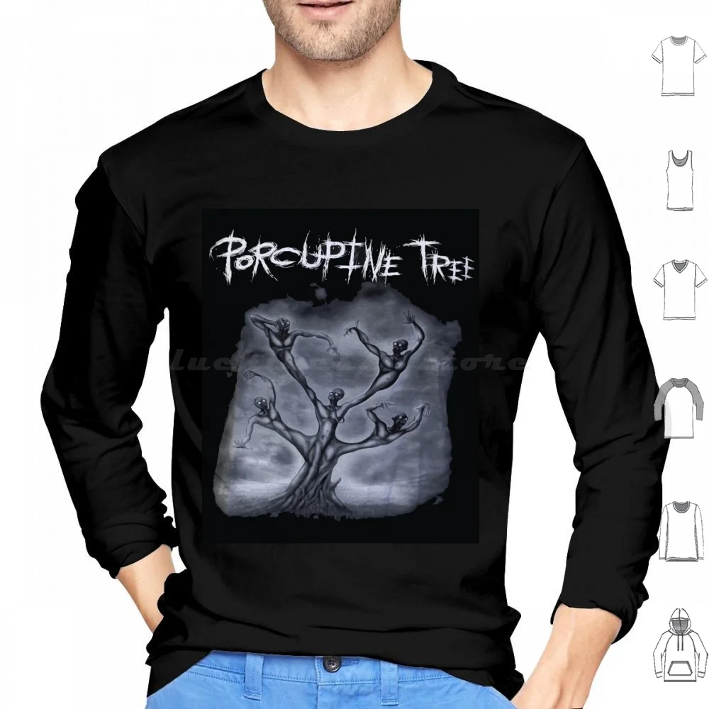 Porcupine Tree Logo 1 Hoodies Manga Longa Porcupine Tree Progressive Prog Porcupine Steven Band Álbum de Árvore de Música