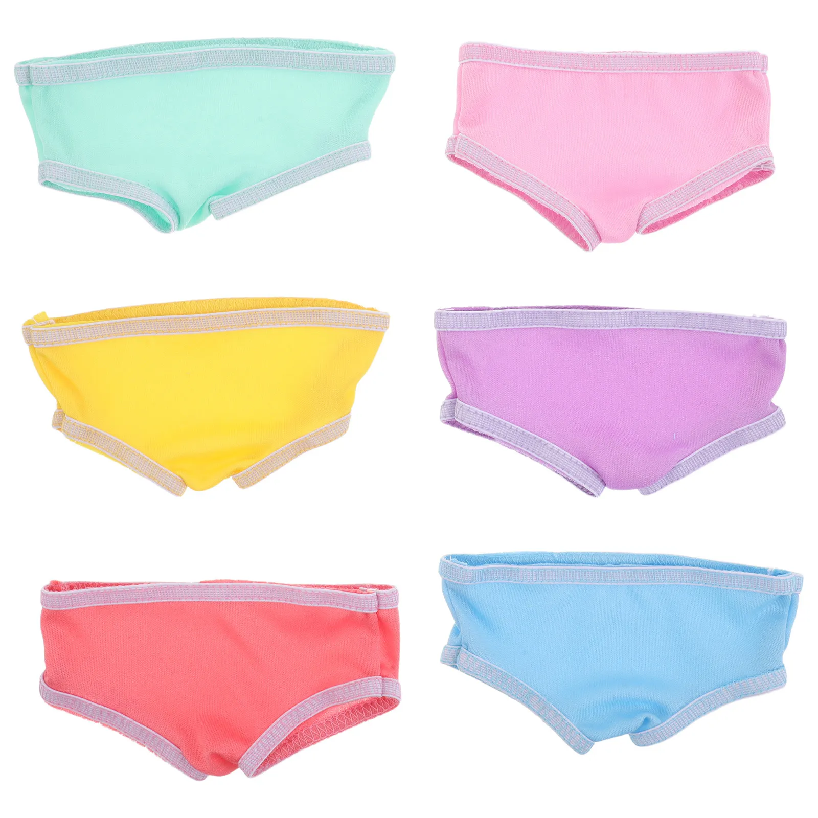 

6Pcs Baby Underwear Panties Reusable Elastic Fit for 18 Inch Newborn Baby Clothing Accessories Dressing Pretend Play