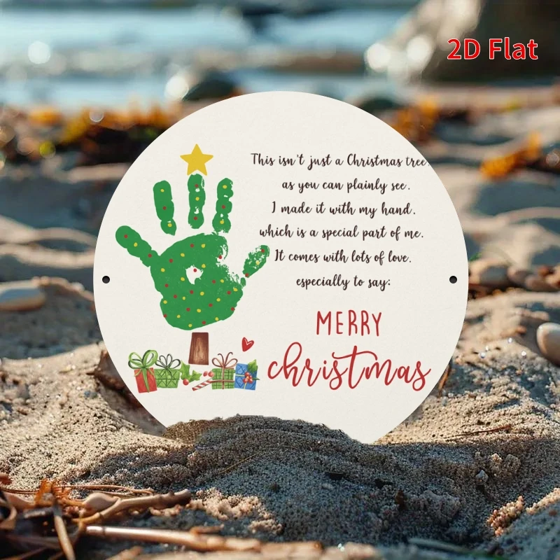 2D Artistic Simple Xmas Tree Motif Wooden Platter Furniture Hanging Ornament Bistro Cafe Sleeping Quarters Lounge Decor 1PCS