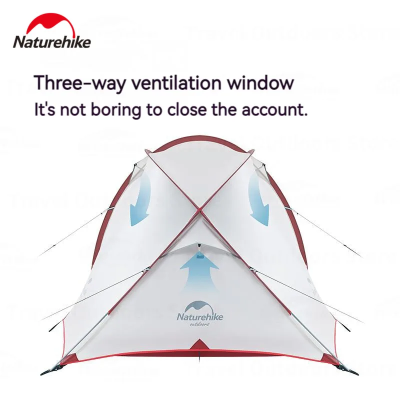 Naturehike Hiby Camping Tent 3-4 Persons Ultralight 20D Nylon Semi Geodesic Double Layer Waterproof Travel Hiking 1 Room 1 Hall