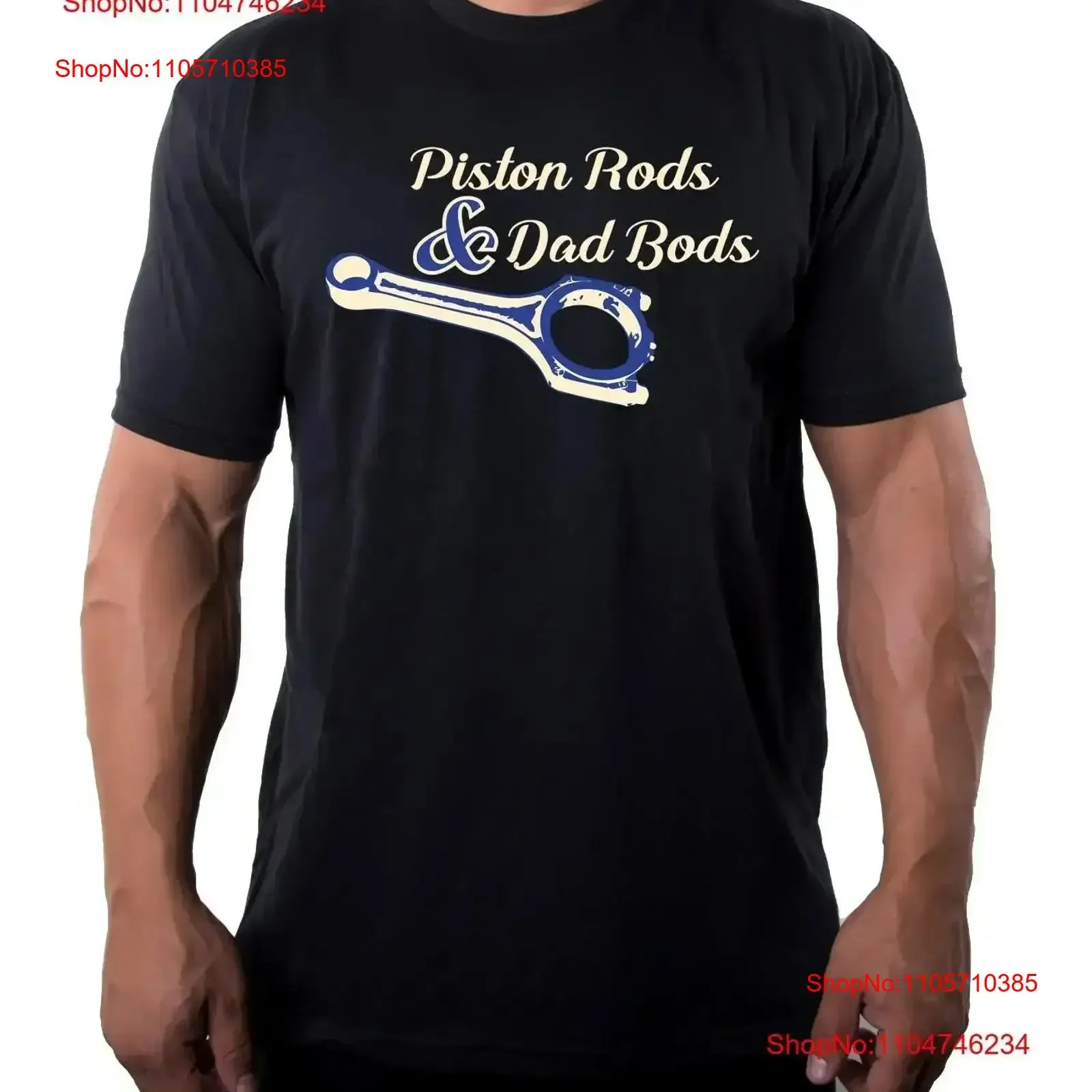Piston Rods Dad Bods Vintage Illustration shirts Cool Men's T Shirt Washed Top For Everyday Wear Versatile vintage Washed