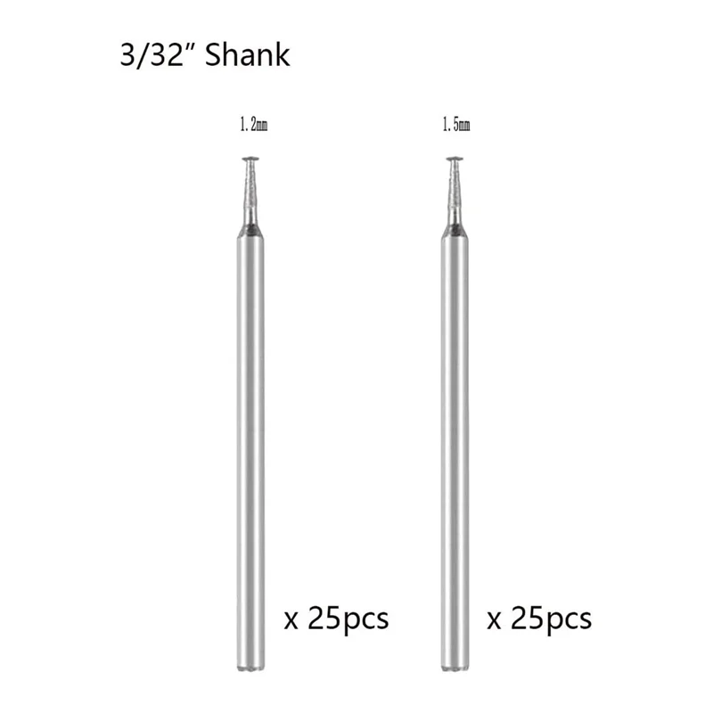 ABKO-50 Pcs T 모양 다이아몬드 버, 25 Pcs 1.2Mm T 버 및 25 Pcs 1.5Mm T 버 포함