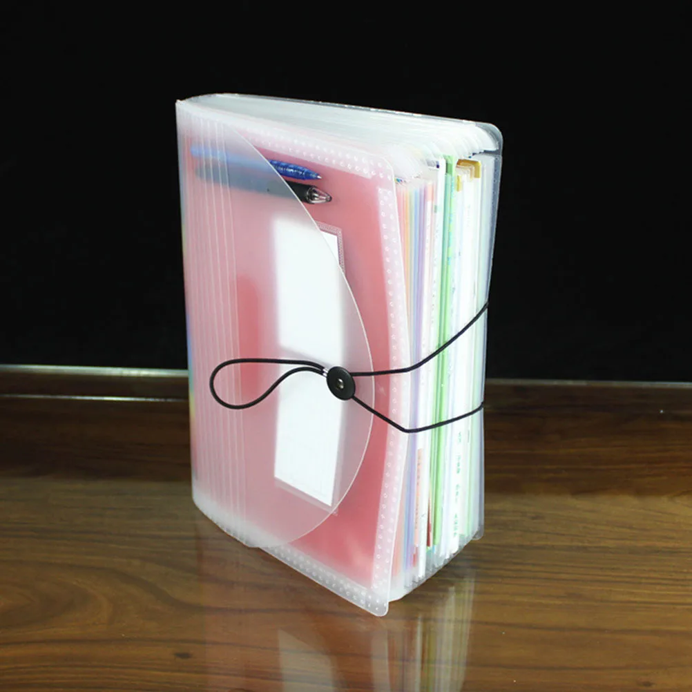 

Rainbow A4 Document 24 Pockets Transparent File Folder For Office Portable Folder With Color Labels Business Travel