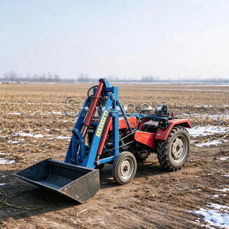 Compact Hydraulic Farm Tractor Front Loader Reinforced Agricultural Loading Device For Orchard Garden Narrow Space Farming Jobs view 4